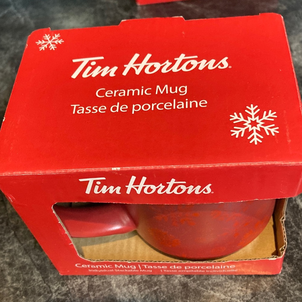 SOLD⭐️Christmas Tim Hortons Red Ceramic Mug - Picture 2 of 5